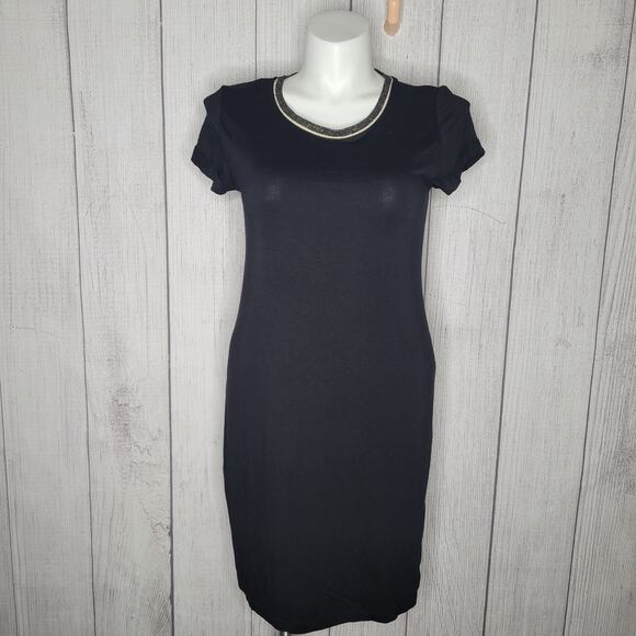 Coercion London Black Crew Neck Pullover T Shirt Dress Womens Size L - Picture 1 of 7